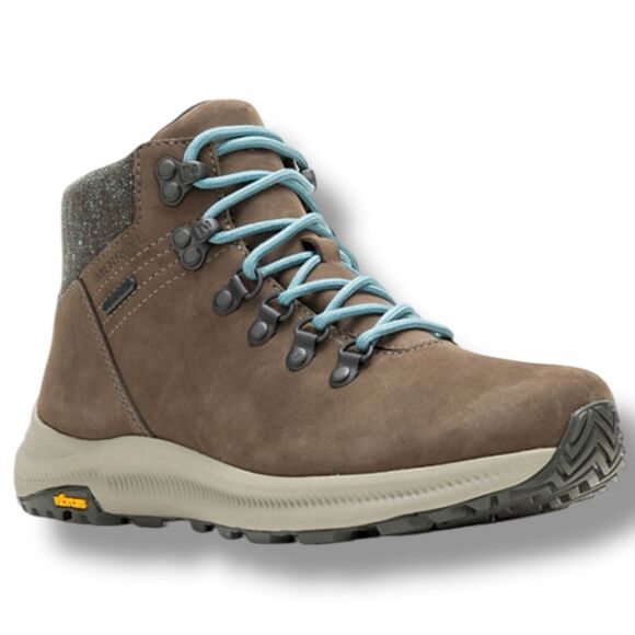 Merrell Trail Boots 5 Brown Ontario Mid WP Hiking Vibram Megagrip Gorpcore - Picture 1 of 12